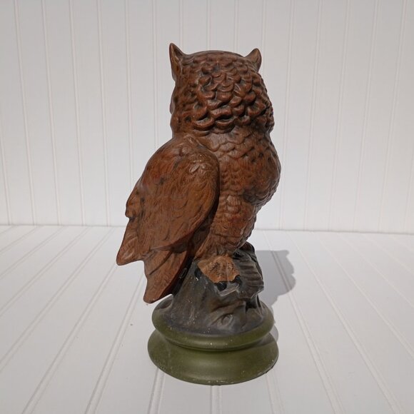 Vintage Great Horned Owl Ceramic Statue Figurine Hand Painted Byron Mold MCM 70s - Picture 4 of 12